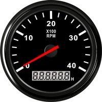 Blue Backlight Tachometers Gauges Tuning 85mm 0-4000RPM Lcd Rev Counters with Trip Hour Meters for Auto Truck Bus Boat Yacht Rv
