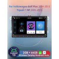 Carplay Android Car Multimedia 2 Din Radio for VW Volkswagen Golf Plus 2004-2013 Tiguan 1 NF 2006-2016 9" Stereo Head Unit GPS