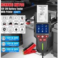 Car or Truck Battery Tester KW700 for 12V 24V with Print function Battery Analyzer Cranking Test Charging Test 10-2000CCA DIY