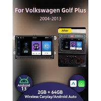 2 Din Carplay Android Auto Android Car Multimedia Radio for VW Volkswagen Golf Plus 2004-2013 Head Unit GPS Navigation 9" Stereo