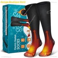 Winter Electric Heated Socks with Portable Power Bank Adjustable 3 Temperature Settings Heating Socks Unisex for Outdoor Travel