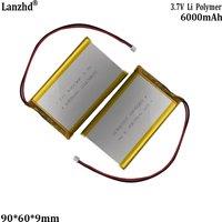 3.7V polymer lithium battery 906090 6000mAh For smart home solar toy electronic rechargeable solar appliance batteries