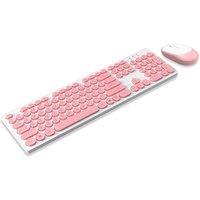TF770 Keyboard Mouse Cover Wireless Home Gaming Office Computer Accessories Laptop USB Pink Keyboard 104Keys Roller Laser Mouse