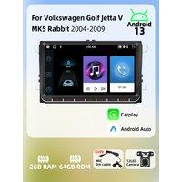 2+64G Carplay Android Car Multimedia 2Din Radio for VW Volkswagen Golf Jetta 5 V MK5 Rabbit 2004-2009 9" Screen Stereo Head Unit