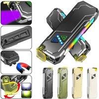 Portable Aluminum Flashlight RGB Color-Changing Magnetic Back Built-in Battery Multi-Color Light Outdoor Emergency Tool