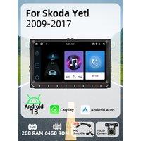 2 Din Radio for Skoda Yeti 2009-2017 9 Inch Screen Stereo Head Unit GPS Navigation Carplay Android Auto Android Car Multimedia