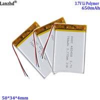 3.7V Polymer lithium battery wholesale 403450 For beauty device, solar mosquito killer lamp, Bluetooth headphones 650mAh