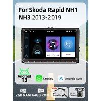 9 Inch Stereo Head Unit GPS Navigation Carplay Android Auto Android Car Multimedia 2 Din Radio for Skoda Rapid NH1 NH3 2013-2019