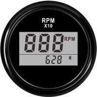Vehicles Blue Backlight Digital Tachometers Gauges 52mm Tach LCD Rev Counters with Hourmeters 9-32v for Car Truck Boat Yacht Rv