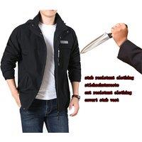 Self-Defense Anti-Cutting Stab-Resistant Men Jacket, Flexible Hacking Invisible Military Tactics Police Fbi Protective Clothing
