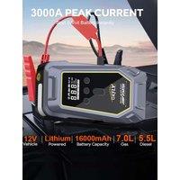 3000A Portable Power Bank - Ultra Slim Battery for Car/Smartphone/Camera/Drone (CE Certified) With 150PSI Air Pump