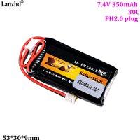 HJ 2S 7.4V 350mAh 30C Lipo Battery And Charger For AXIAL SCX24 90081 C10 1/24 Rc Car Models Accessories 7.4V Battery