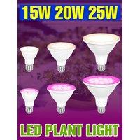 25W LED 220V Grow Light Bulb E27/E26 Full Spectrum Cultivation Lamp 110V For Plant Indoor Growth Box Potted Flower Fill Lighting