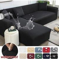 1/2/3/4 Waterproof Skins Waterproof Corner Sofa Cover Elastic Thin Fabric Sofa Covers Room Pets L Shape Sofa
