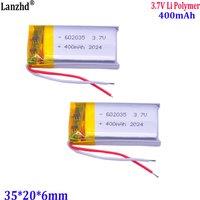 3.7V polymer lithium battery 602035 400mAh For reading pen voice recorder Bluetooth speaker GPS battery