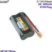 7.4V 2000mAh 20C 2S 18650 lithium battery pack For Eagle King Model aircraft and car model Huina 580, 583, 582 excavator