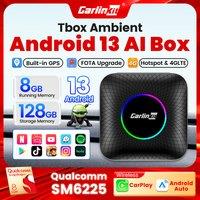 Android 13 LED CarlinKit Android Ai Box Wireless CarPlay Android Auto Qualcomm SM6225/SDM660 GPS For Netflix/YouTube/SD/SIM Card