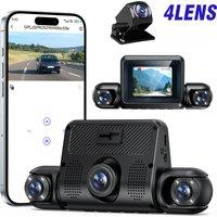 Car Dash Cam 4 Channel Black Box Car DVR Video Recorder WiFi Driving Camera FHD 1080P Front Left Right Rear IR Night Vision