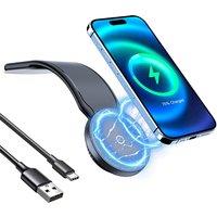 YZ Universal Magnetic Car Phone Holder 15W Wireless Fast Charging Stand Stand Foldable Telephone Support Mount for All Phones