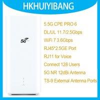Unlocked 5.5G CPE Pro 6 H165-383 11.7Gbps WiFi 7 BE3600 Wireless Router 8x8 MIMO 2.5G Port 5G 4G LTE Sim Card Indoor Modem