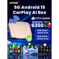 CarlinKit 2025 New Android 15 Ultra 8GB+256GB CarPlay Ai Box Wireless CarPlay Android Auto GPS SM6350 8-Core For Netflix YouTube