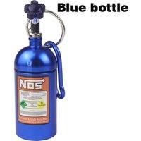 10*3.5cm Outdoor Blue NOS Bottle Style Key Chain Car Ashtray Metal Car Ashtray High Quality Aluminium Keychain Bag Pendant
