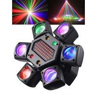 DJ Pattern Party Light LED Moving Head Light 80W Six Arms Beam Light Stage Strobe Light DMX Remote Control Lazer Light For Disco
