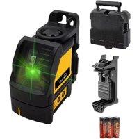 GZG 2-Line Degree Green Beam Laser Level - Handheld Measuring Tool with Adjustable Brightness，battery included