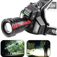 2025 Powerful Strong Light Headlight High Power Rechargeable LED Headlamp Flashlight Long Range 3500M Head Torch Camping Fishing