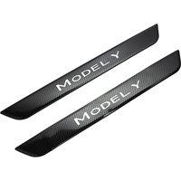 For Tesla 2021-23Model3 Car Threshold Protector Strips Stainless Steel Front Rear Door Welcome Pedal Anti Scratch black