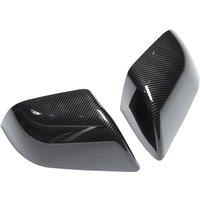For Tesla 2021-24 ModelY Rear View Mirror Shell Replacement Cover Rearview Mirror Caps Replace Part Carbon pattern bright light