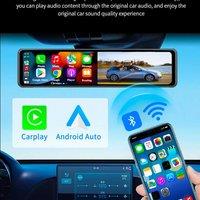 12 inch Car Rearview Mirror CarPlyaer Android Anto Car DVR Dash Cam 4K Full HD 1080P GPS Navigation 5G WiFi 24h Parking Monitor