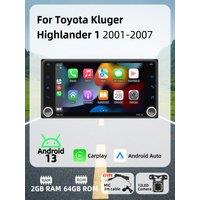 Carplay Android Auto Android Car Multimedia 2Din Car Radio for Toyota Kluger Highlander 1 2001-2007 7 Screen Stereo Head Unit