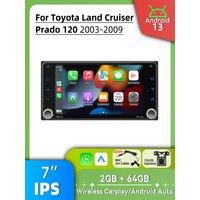 Car Radio 7 Stereo 2Din Android Multimedia Screen for Toyota Land Cruiser Landcruiser Prado 120 2003-2009 Carplay Head Unit GPS