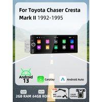 Carplay Android Auto Android Car Multimedia 1 Din Radio for Toyota Chaser Cresta Mark II 1992-1995 6.86" Screen Stereo Head Unit