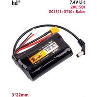7.4V Lithium Battery 2S1P 21700 cell 5000MAH 20C DC5521 For Eagle King Model aircraft FPV/DJI/ Fat Shark Glasses HDZERO
