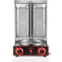 Electric Shawarma Grill Machine Auto Rotating BBQ Meat Kebab Roast Grill Vertical Rotisserie Broiler 2 Heating Pipe