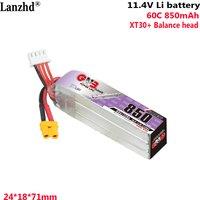 850mAh 3S1P 11.4V 60C For HV model aircraft drone FPV lithium battery RC Toy car remote control toy car battery