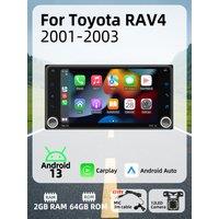 2Din Carplay Android Auto Android Car Multimedia Car Radio for Toyota RAV4 RAV 4 2001-2003 7 Screen Stereo Head Unit GPS WIFI