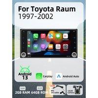 Car Multimedia 2Din Car Carplay Android Auto Android Radio for Toyota Raum 1997-2002 7 Screen Stereo Head Unit GPS Navigation