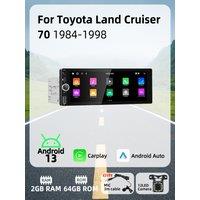 Carplay Android Auto Android Car Multimedia 1 Din Radio for Toyota Land Cruiser 70 1984-1998 6.86" Screen Stereo Head Unit