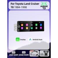 1Din Carplay Android Auto Radio Android Car Multimedia for Toyota Land Cruiser 70 1984-1998 6.86" Screen Stereo Head Unit