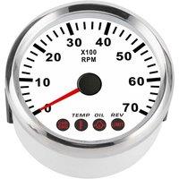 New Type 85mm Cars Tachometers 0-7000RPM Marine Rev Counters Device for Auto Truck RV with Rev Alarm Oil Pressure Alarm Function