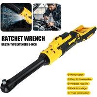 21V Lithium-Ion Electric Wrench 3/8″ Ratchet Wrench Ratchet Tool 6in Extension High Torque Wrench for Dewalt or Makita Battery