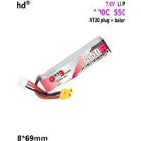 550mAh 2S1P 7.6V lithium battery with XT30+ balance head 100C For HV Tinyhawk brushless model aircraft FPV batteries