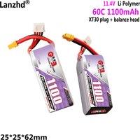 1100mAh 3S1p 11.4V lithium battery with XT30+ balance head 60C For HV unmanned aerial vehicle football FPV batteries
