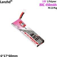 450mAh 1S1P 3.8V lithium battery with ph2.0 plug 80C For HV TinyHawk S II Indoor hollow cup batteries
