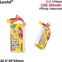 850mAh 4S1P 15.2V 120C FPV high-voltage lithium battery suitable for 2-2.5-inch model unmanned aerial vehicles Batteries