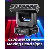 KEMAX 6X20W Moving Head Beam Light RGBW 4IN1 LED Disco Party Lights DMX512 Rotating DJ Mobie Head Stage Effect For Club Event