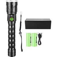 1000000LM Most Powerful LED Flashlight 10000mah High Power Torch Rechargeable 800W Spotlights Tactical Flashlights Lighting 4km